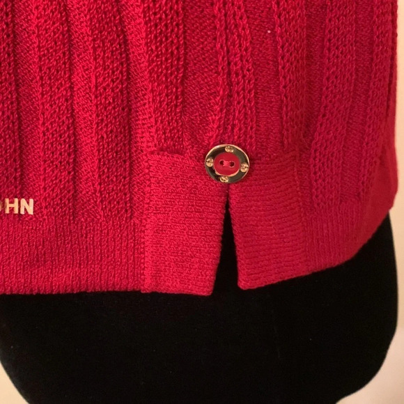 ST. JOHN SPORT by MARIE GRAY Bateau‎ Neck Boxy Sweater in Red - Picture 6 of 12